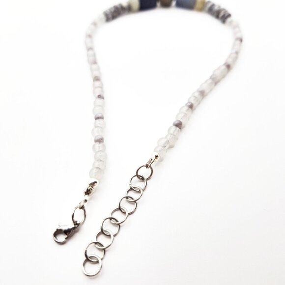 Shell & Stone Choker Necklace | Boho Summer Necklace | Hippie Coastal Necklace - Picture 3 of 6